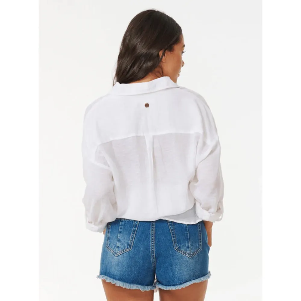 RIP CURL PREMIUM LINEN SHIRT WHITE