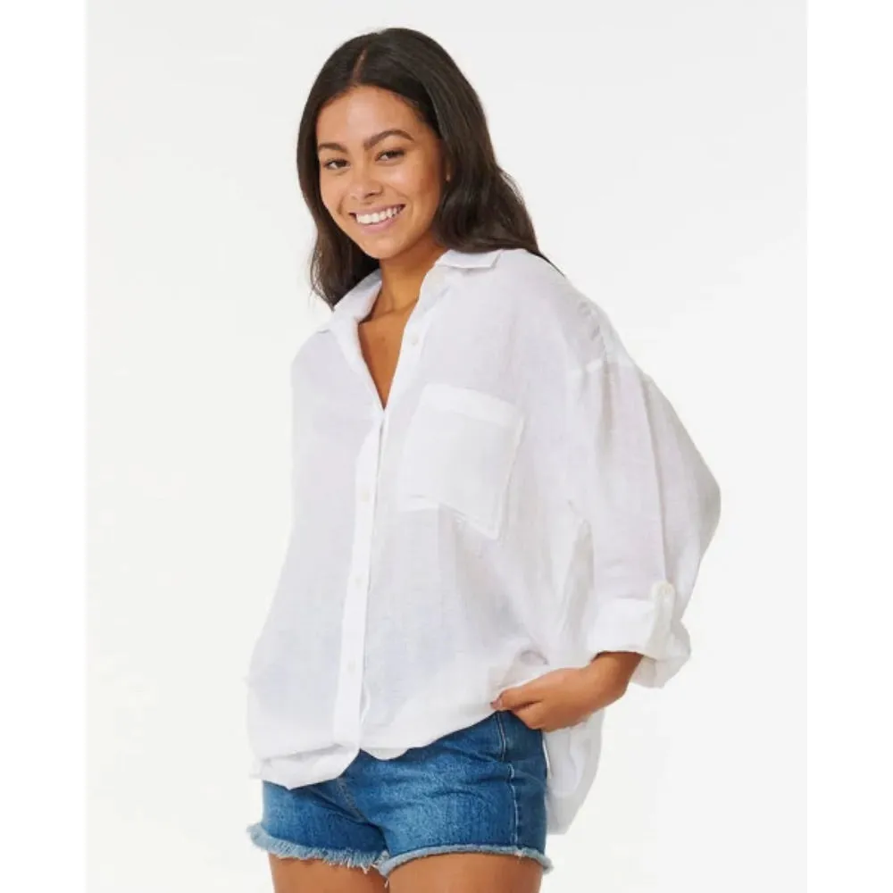 RIP CURL PREMIUM LINEN SHIRT WHITE