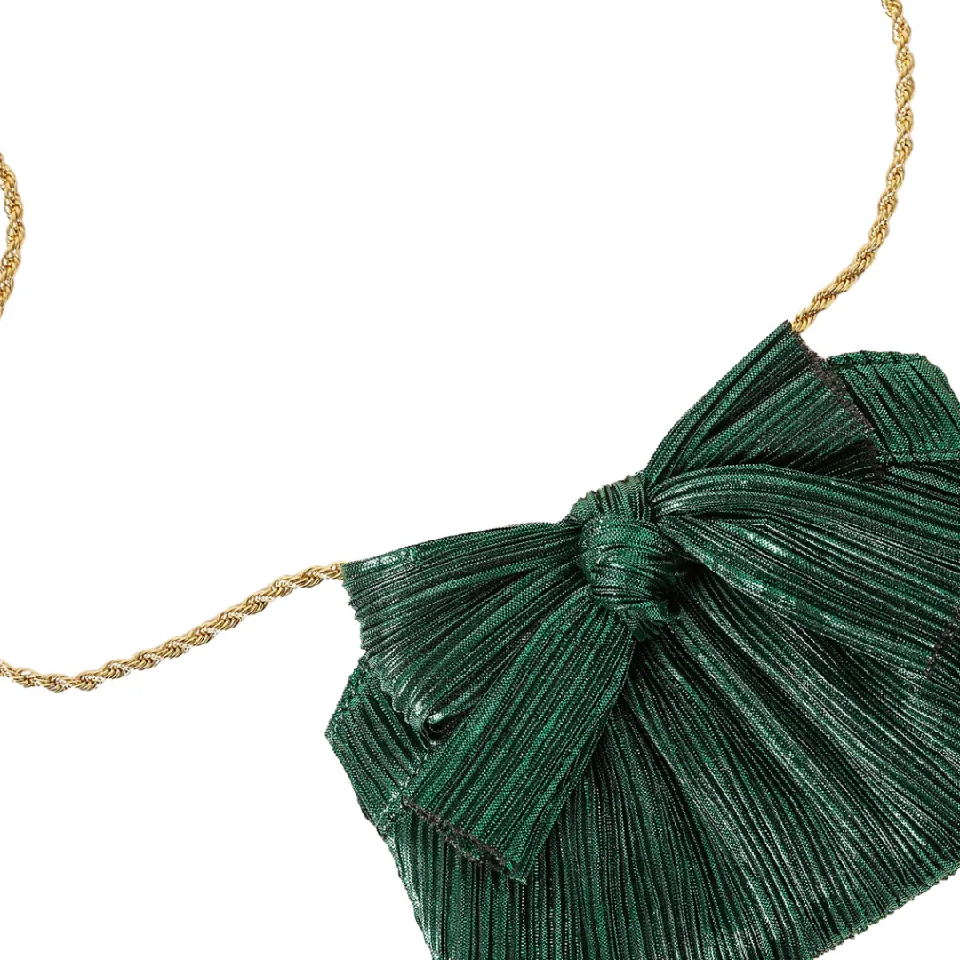 Rochelle Mini Bow Clutch - Emerald