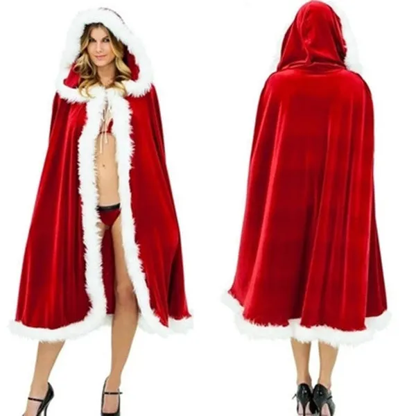 Romantic Christmas Cosplay Women Red Temptation Unique Cloak Stage Party Costume