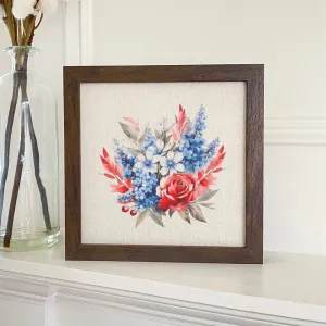 Rose Patriotic Bouquet - Framed Sign