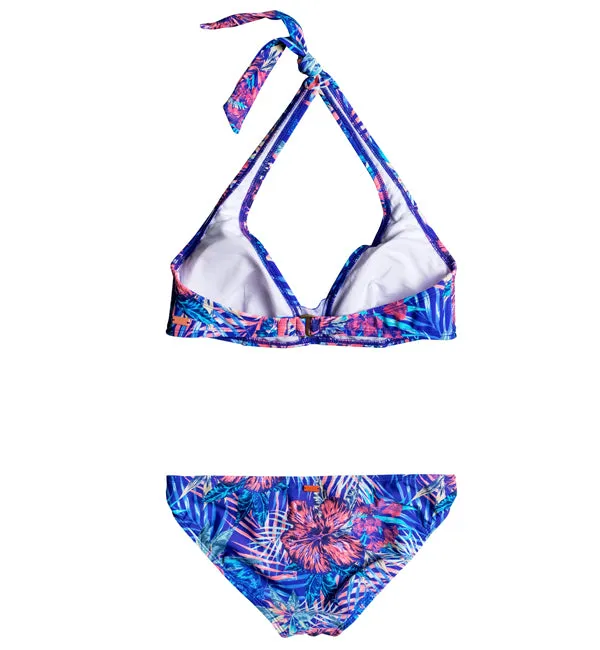 Roxy Mix Blossom Halter/70's Pant Bikini - Royal Blue Beyond Love