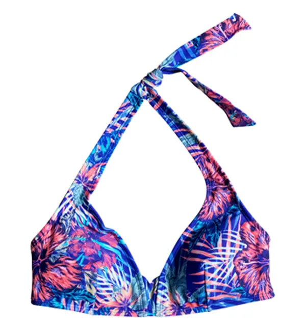 Roxy Mix Blossom Halter/70's Pant Bikini - Royal Blue Beyond Love