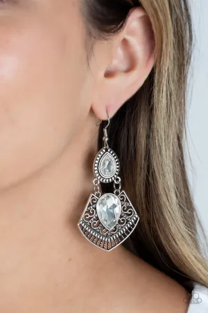 Royal Remix - White Earrings - Paparazzi Accessories