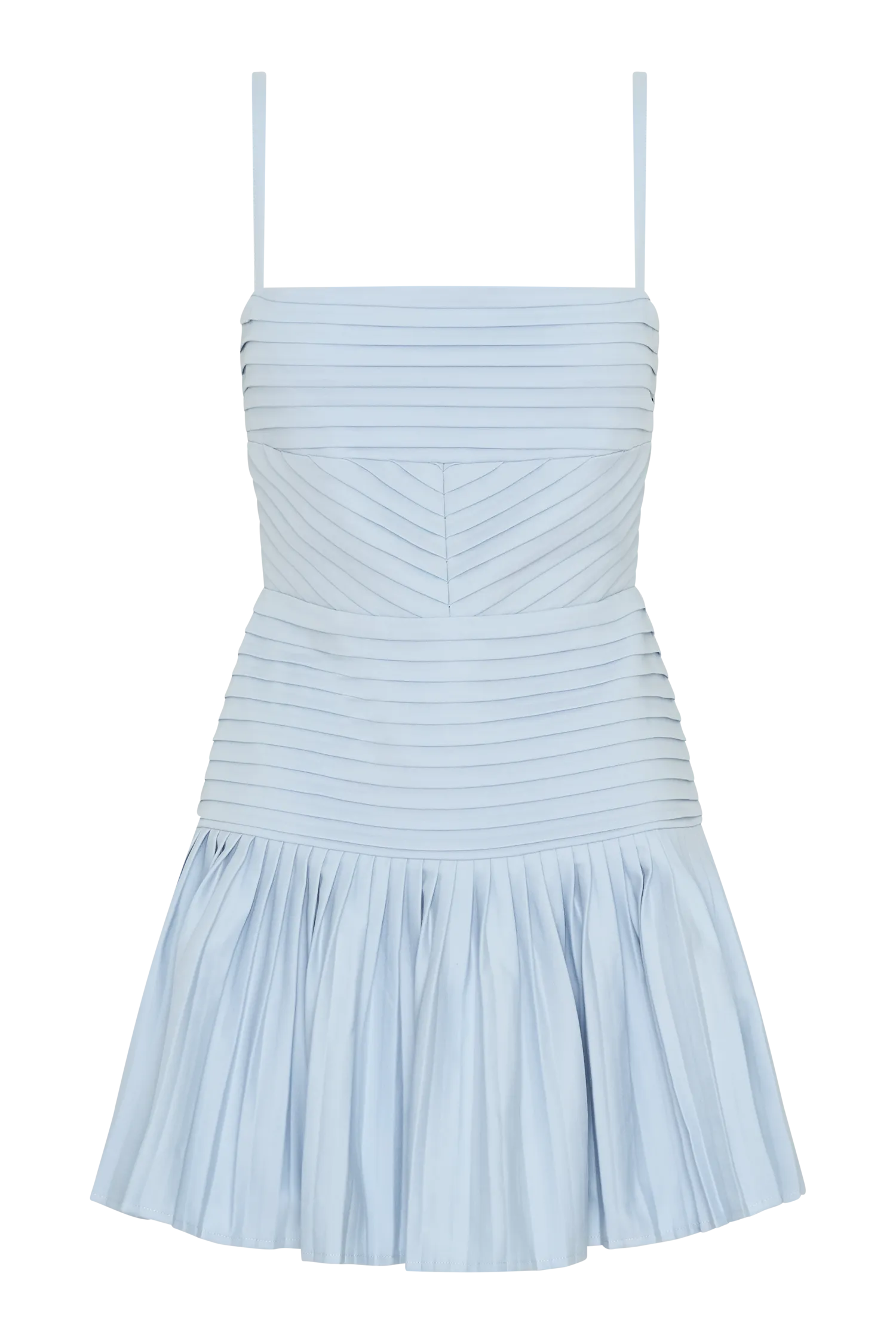 Rylee Multi Pleat Mini Dress - Ice Blue