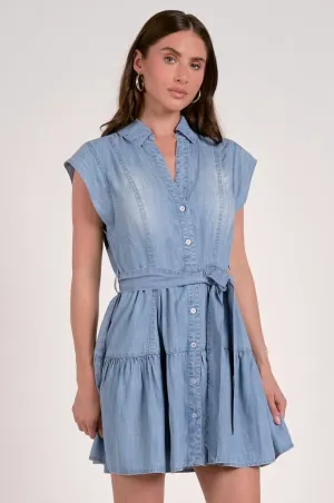Sal Denim Tiered Mini Dress