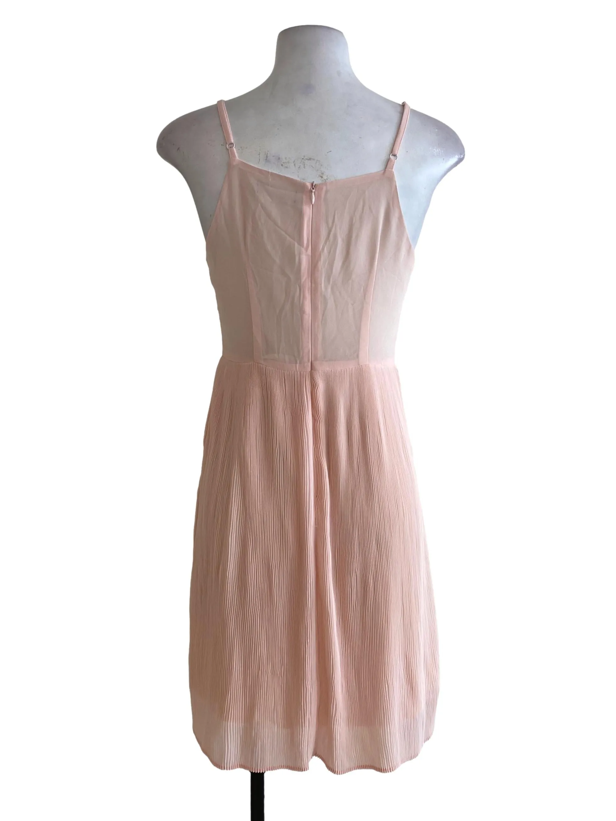 Salmon Half Pleated Dress
