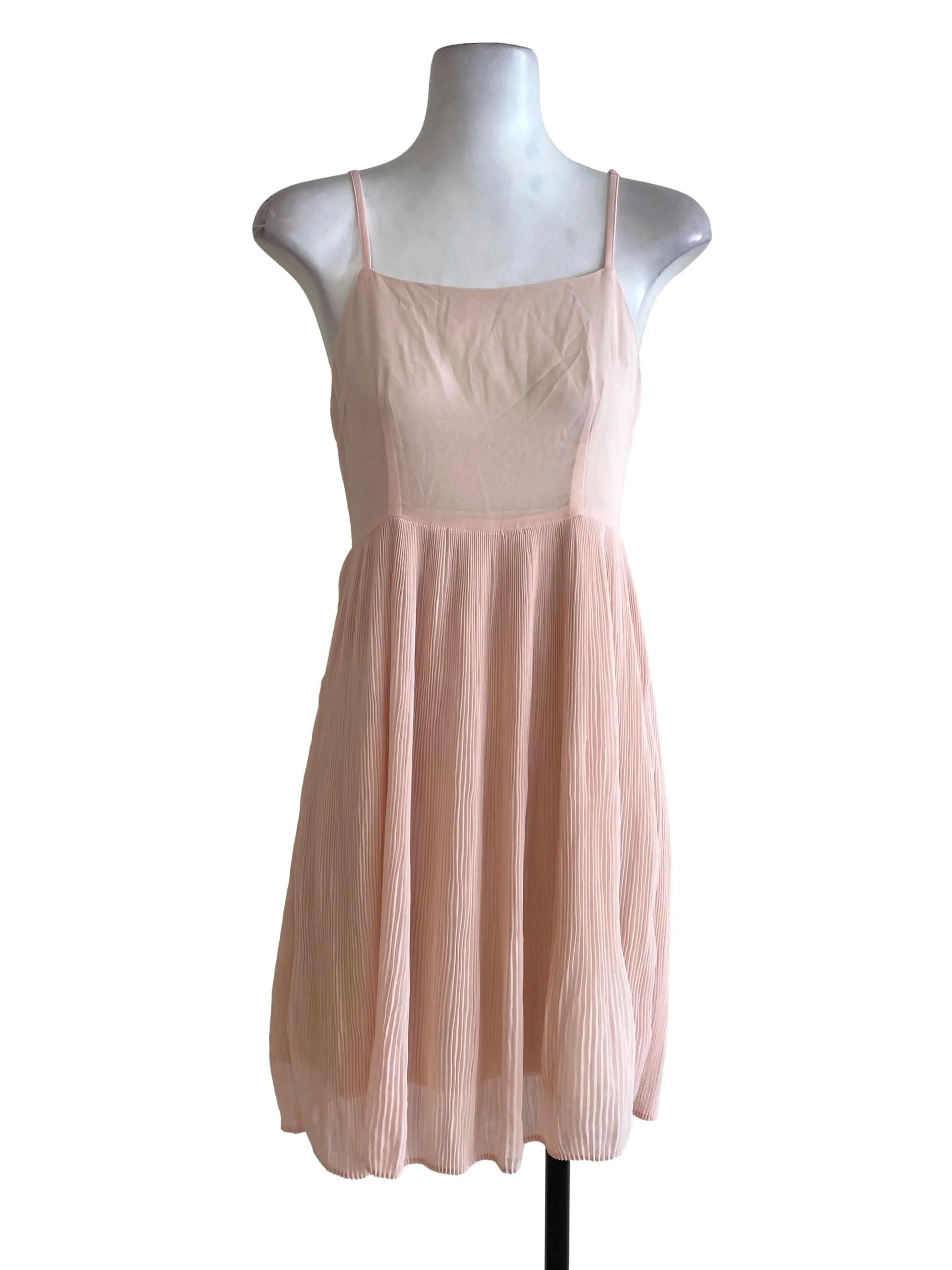 Salmon Half Pleated Dress