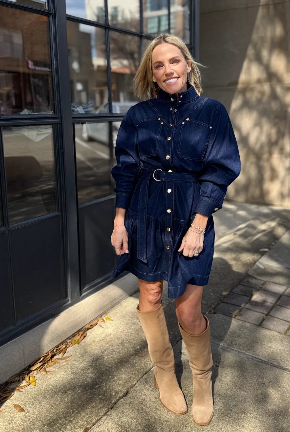 Saraswati Denim Mini Dress Jean Blue