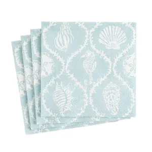 Seychelles Paper Linen Cocktail Napkins in Aqua