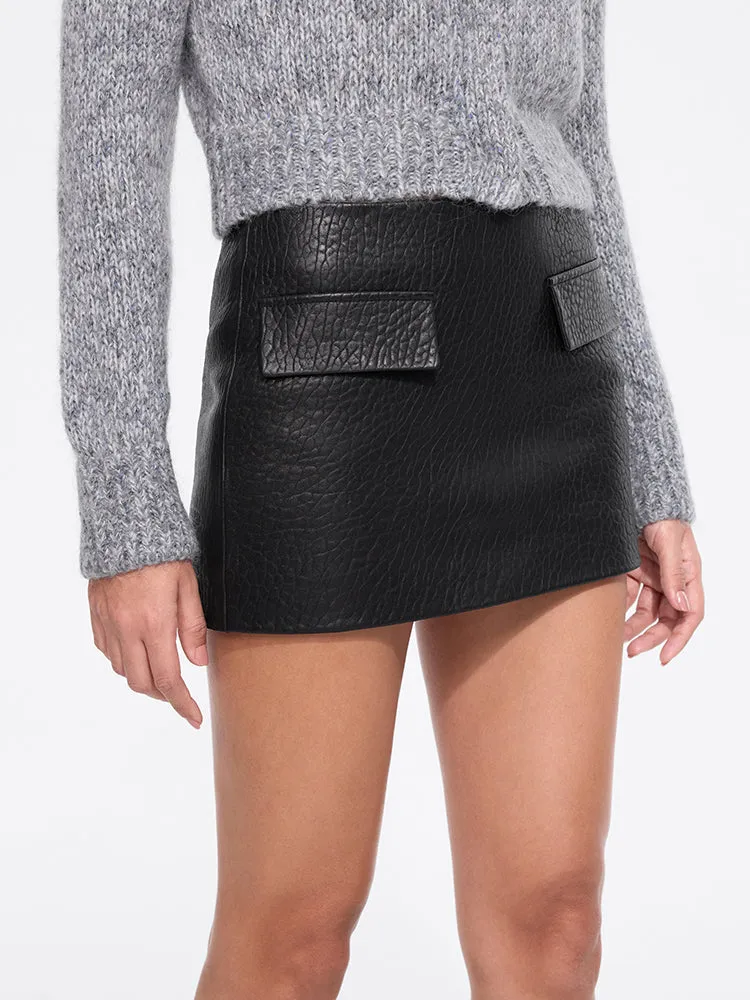 Sheep-Leather Mini Skirt