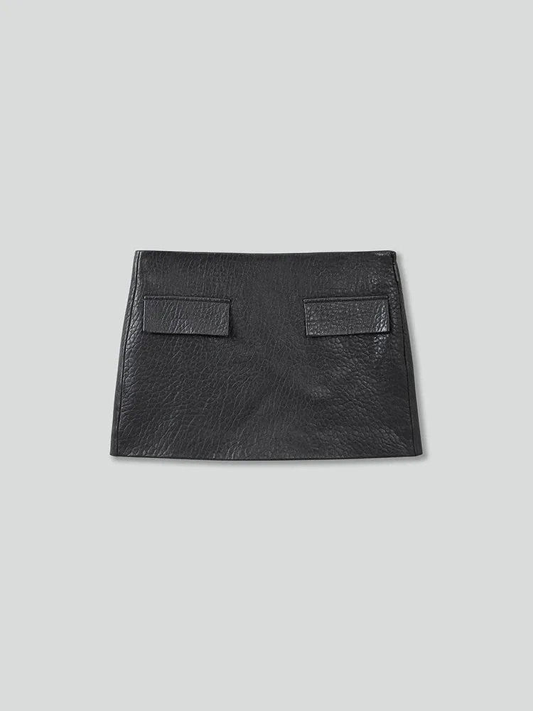 Sheep-Leather Mini Skirt