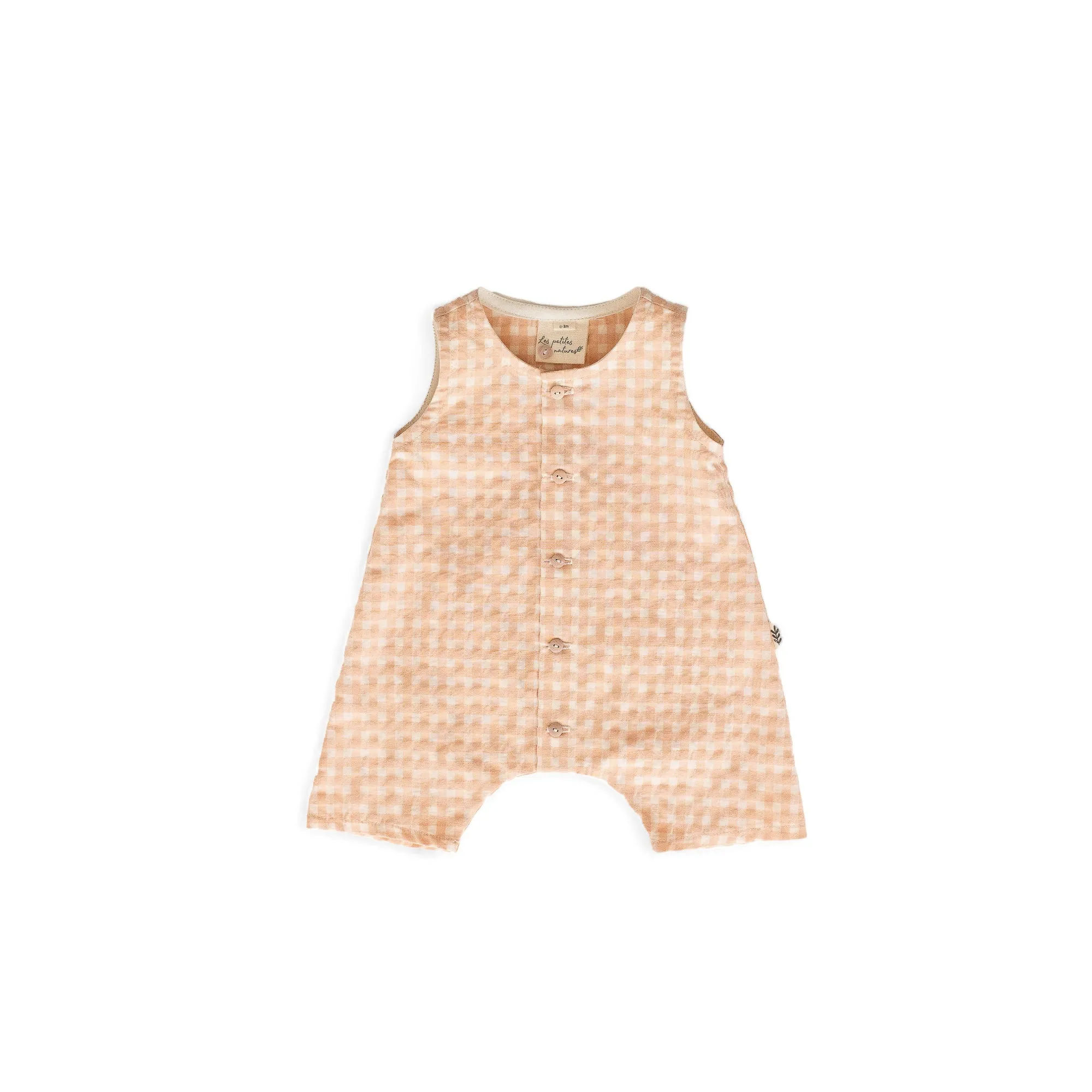 Short One-Piece - Gingham Peach