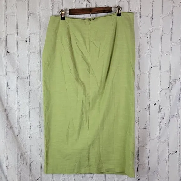 Showpo. Gibson green two piece linen blend crop top knot front midi skirt set