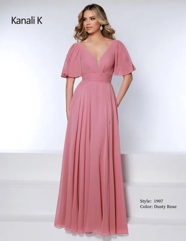 Size 10 Kanali K 1907 Dusty Rose Bridesmaid Dress