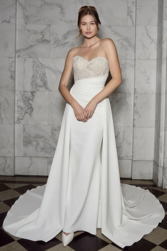 Size 14 Casablanca 2581SK Ivory Detachable Train
