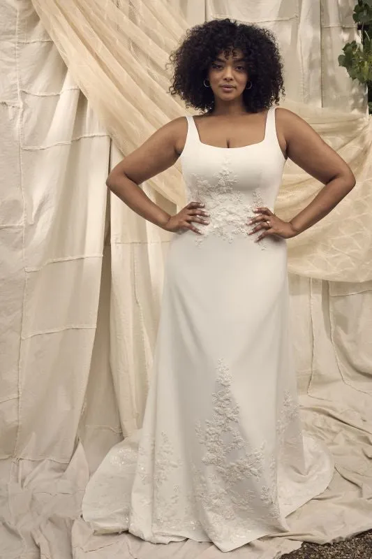 Size 14 Casablanca BL463-2 Liana Ivory/Ivory Gown