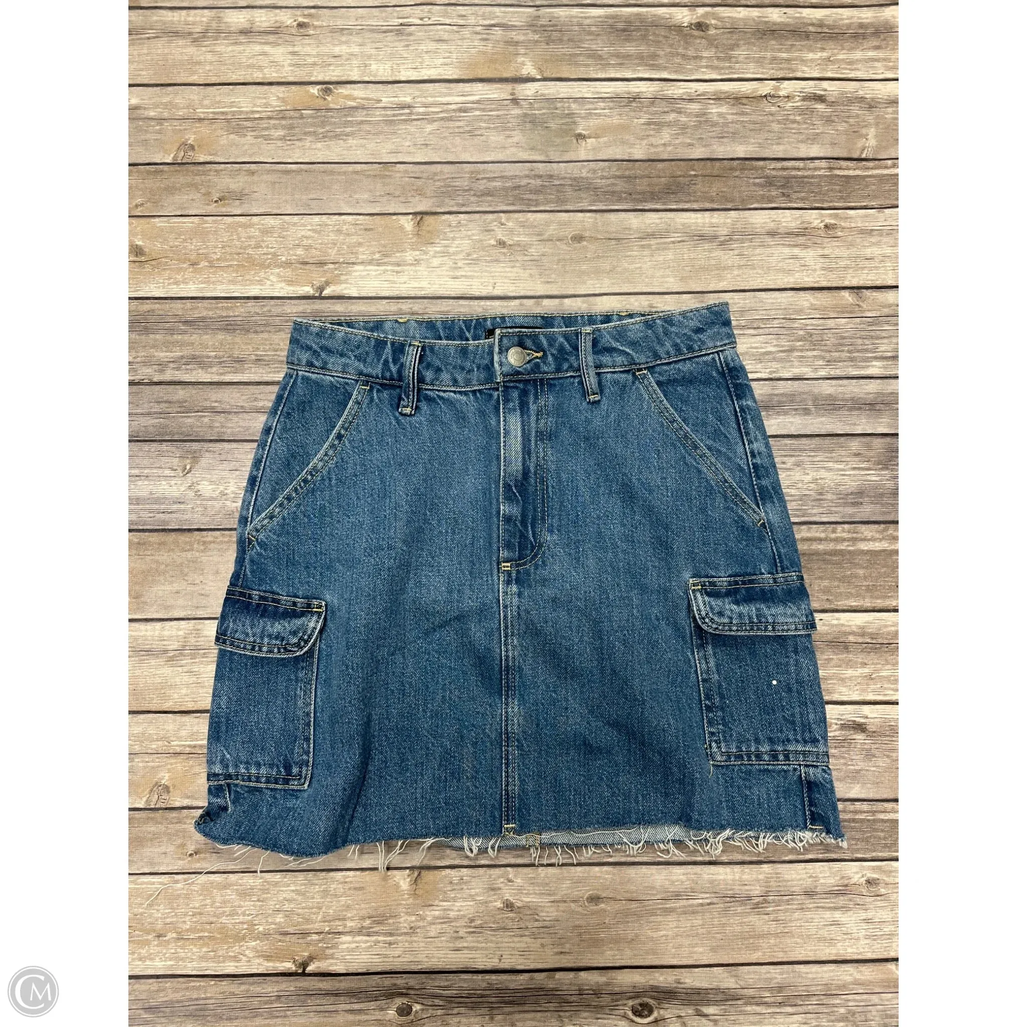 Skirt Mini & Short By F&f In Blue Denim, Size: 8