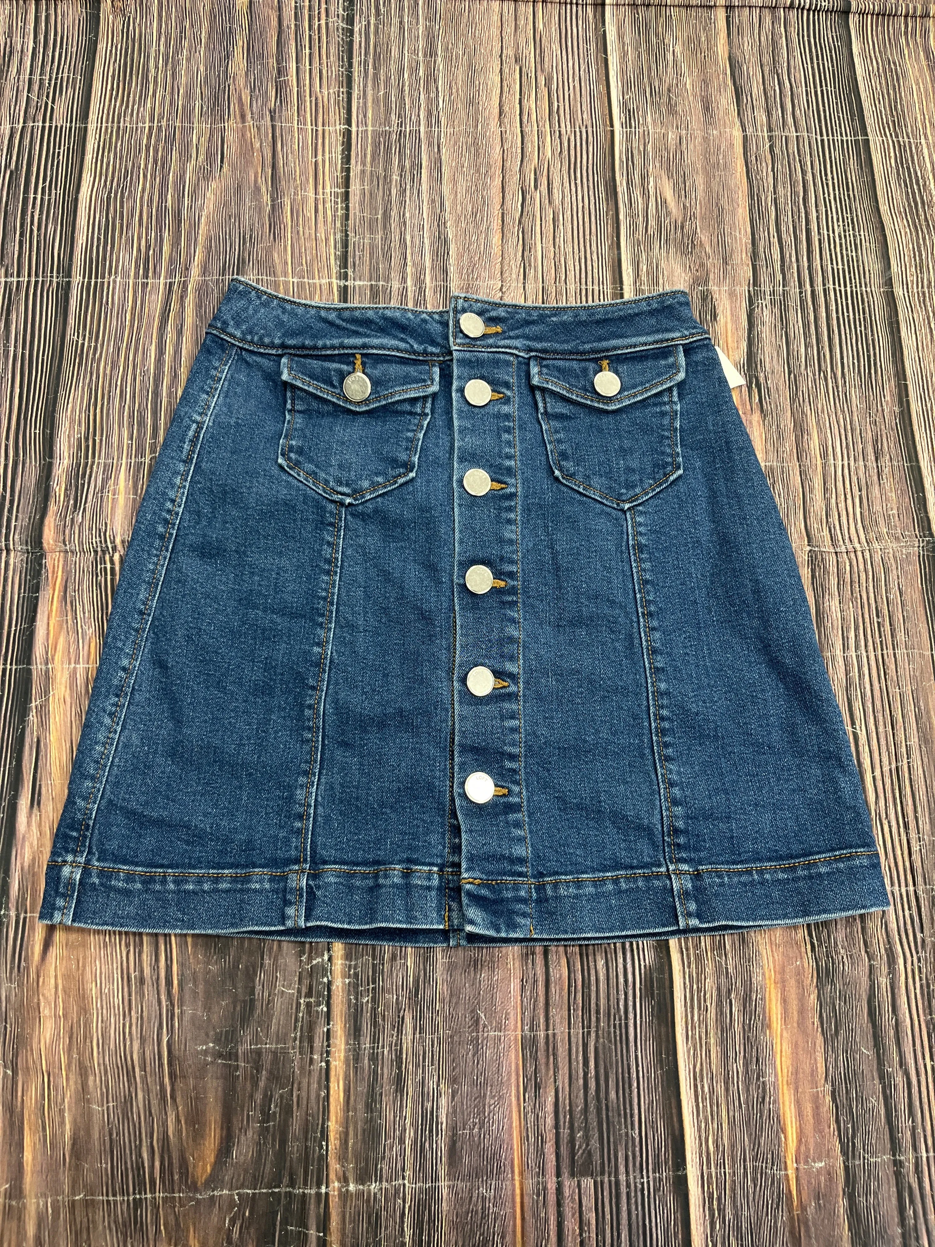Skirt Mini & Short By Loft In Blue Denim, Size: 0