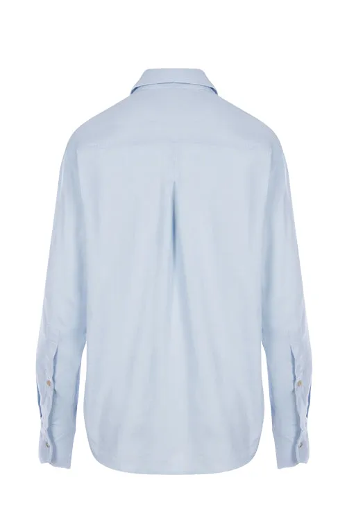 Sky Blue Linen Boyfriend Shirt (Unisex)