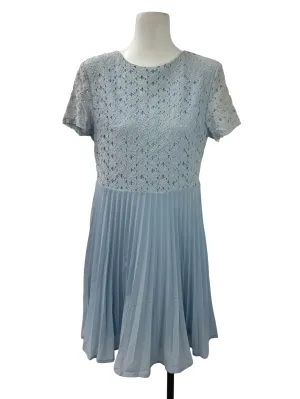 Sky Blue Pleated Babydoll Dress