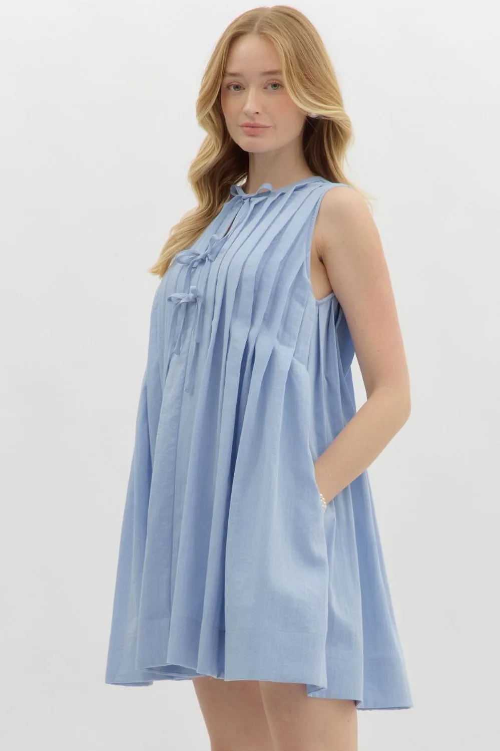 Sleeveless Pleated Dress