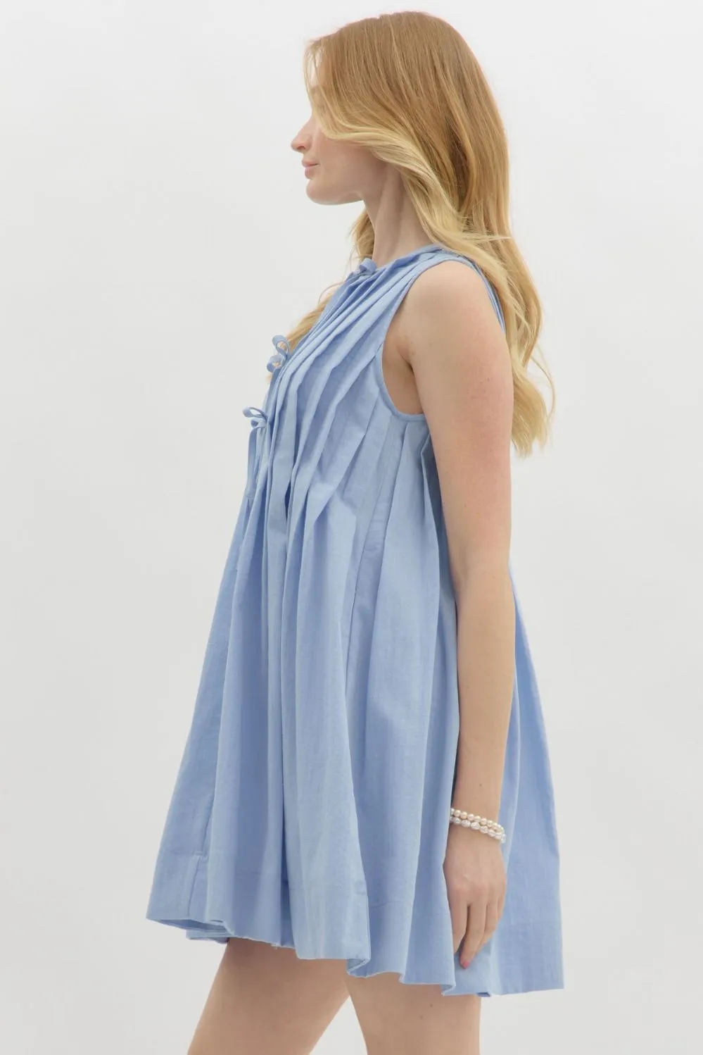 Sleeveless Pleated Dress