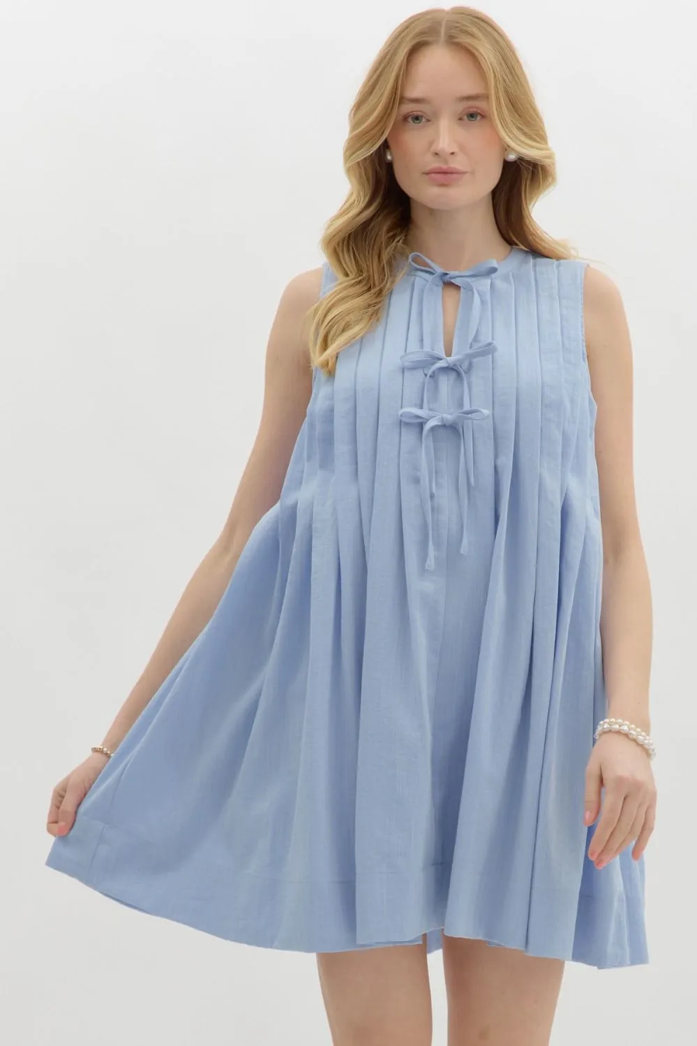 Sleeveless Pleated Dress