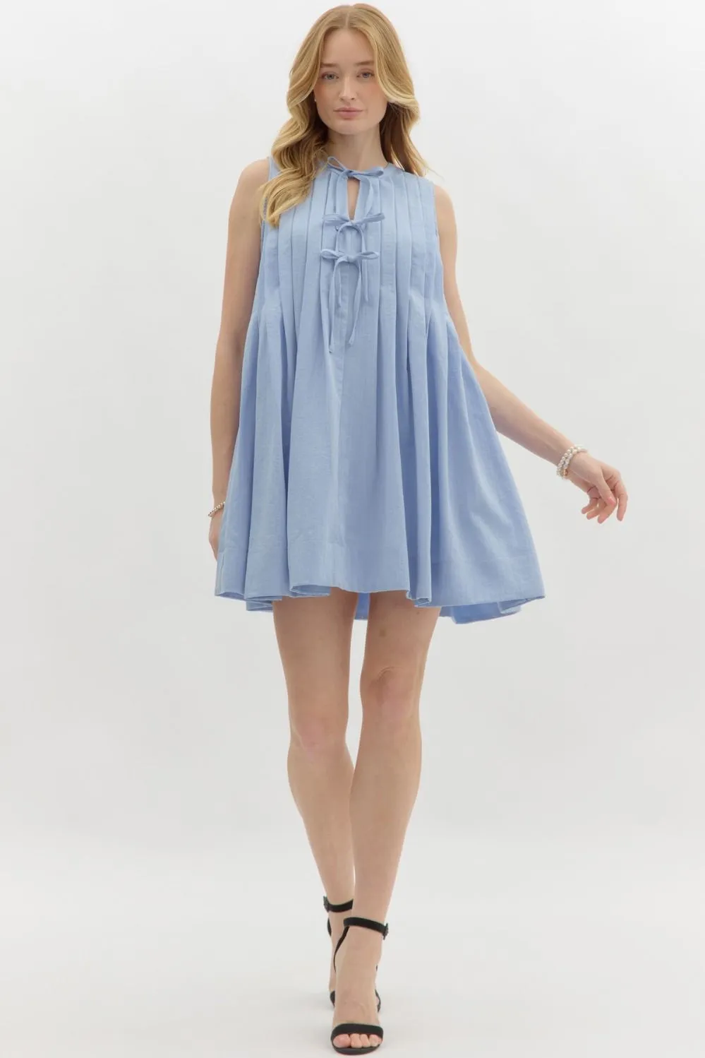 Sleeveless Pleated Dress