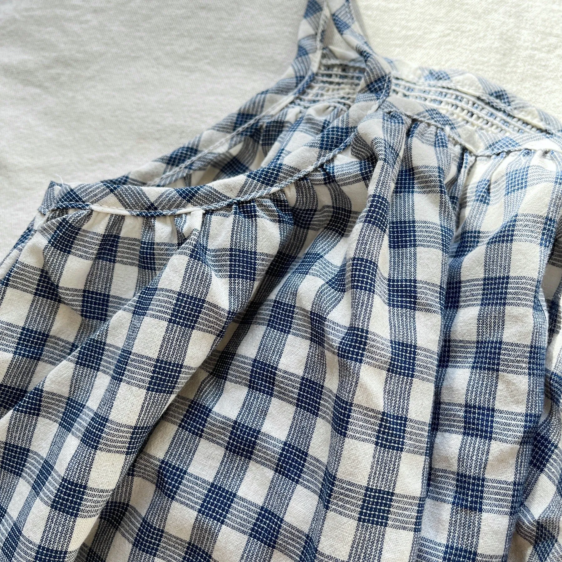 Smocked Summer Dress, Navy