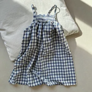 Smocked Summer Dress, Navy