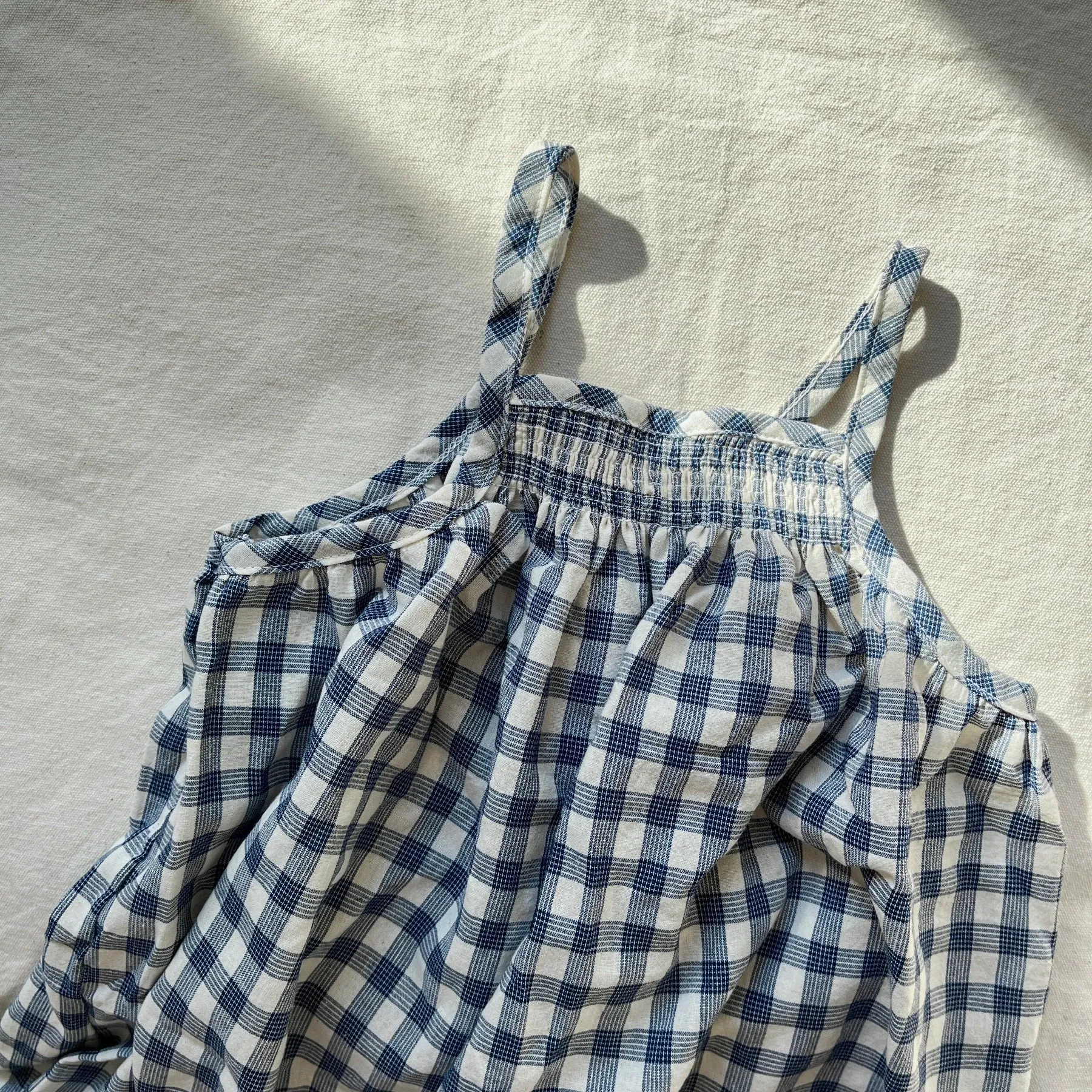Smocked Summer Dress, Navy