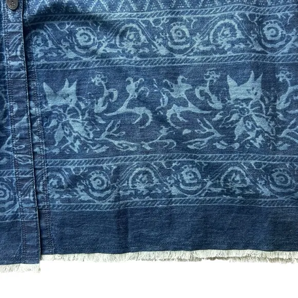 Soft surroundings Ashbury denim maxi midi skirt size 1X full button front boho