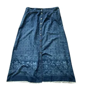 Soft surroundings Ashbury denim maxi midi skirt size 1X full button front boho