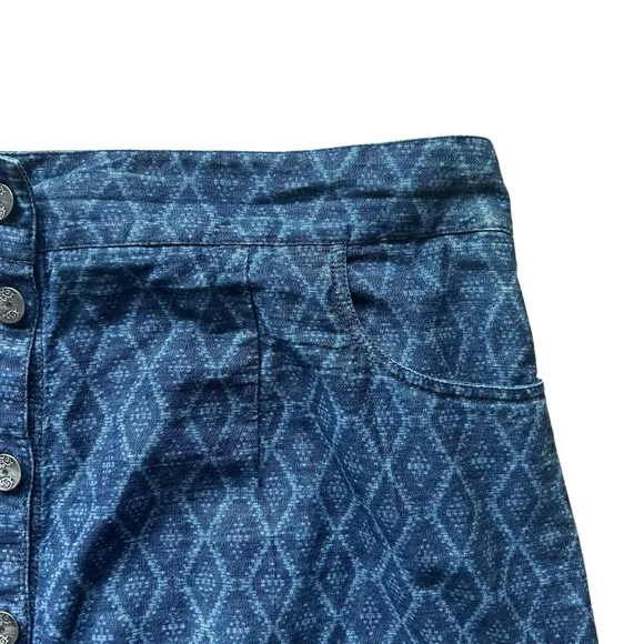 Soft surroundings Ashbury denim maxi midi skirt size 1X full button front boho