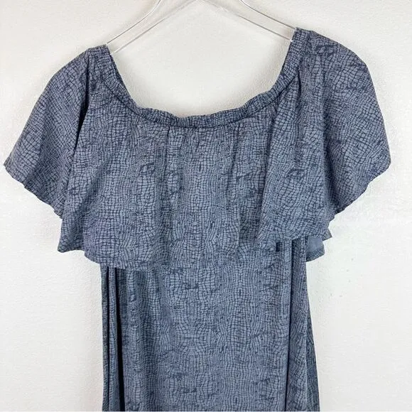 Soft Surroundings Grey Off Shoulder Maxi Dress Sun Dress Casual 1X