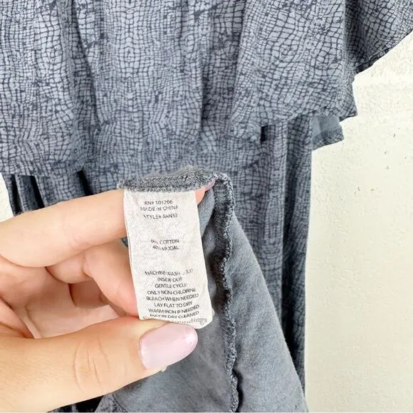 Soft Surroundings Grey Off Shoulder Maxi Dress Sun Dress Casual 1X