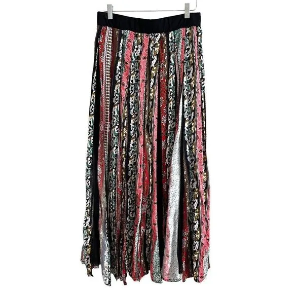 Soft Surroundings Sari Maxi Skirt Mesh Patchwork Car Wash Boho Hippie festival