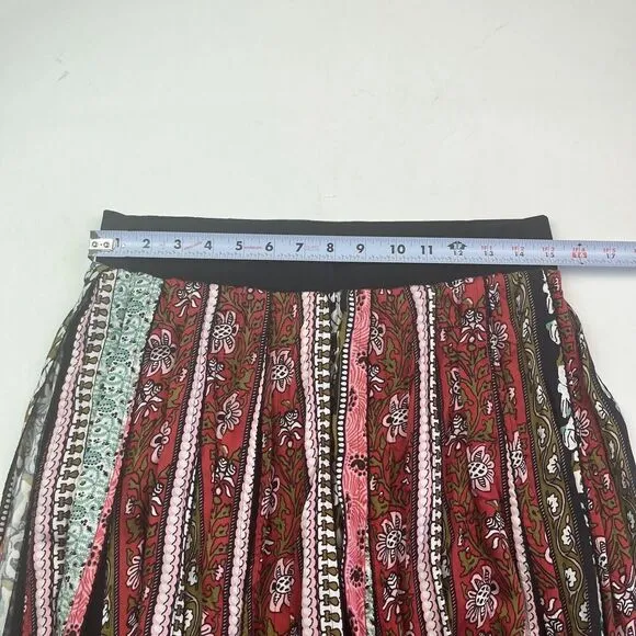 Soft Surroundings Sari Maxi Skirt Mesh Patchwork Car Wash Boho Hippie festival