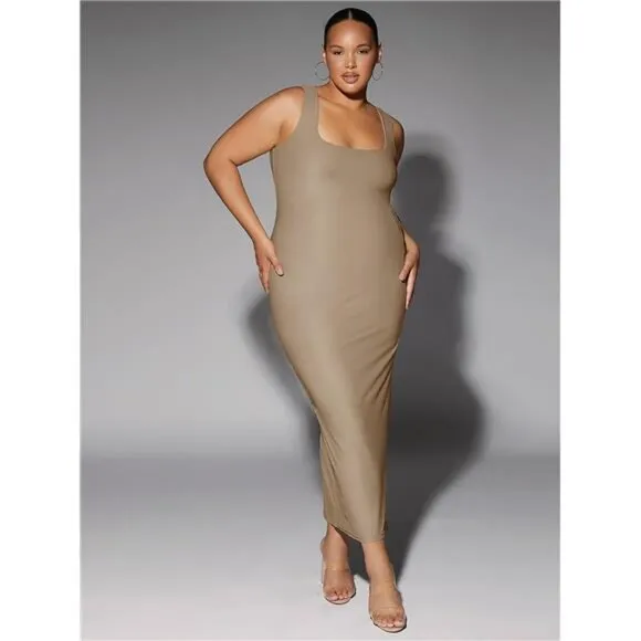 Solid Scoop Neck Tank Dress