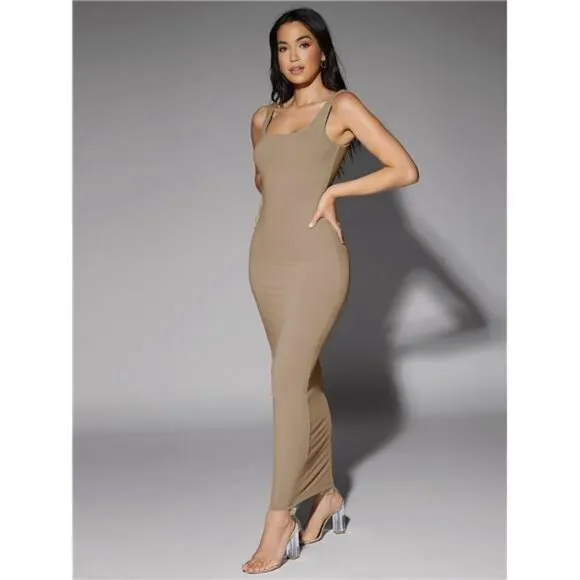 Solid Scoop Neck Tank Dress