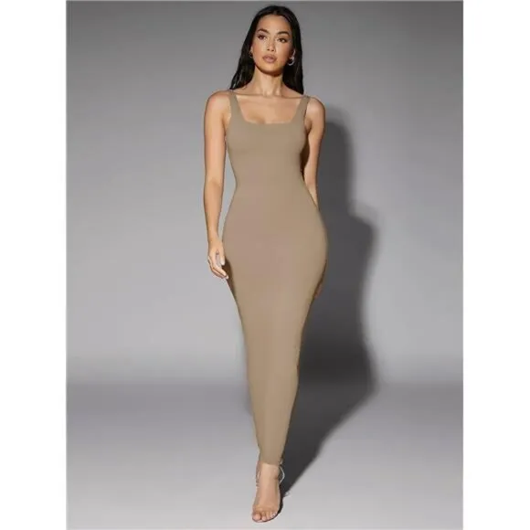 Solid Scoop Neck Tank Dress