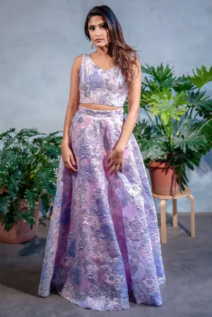 SONIA Lavender Jacquard Top