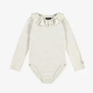 Souris Mini - Cream bodysuit with Claudine collar