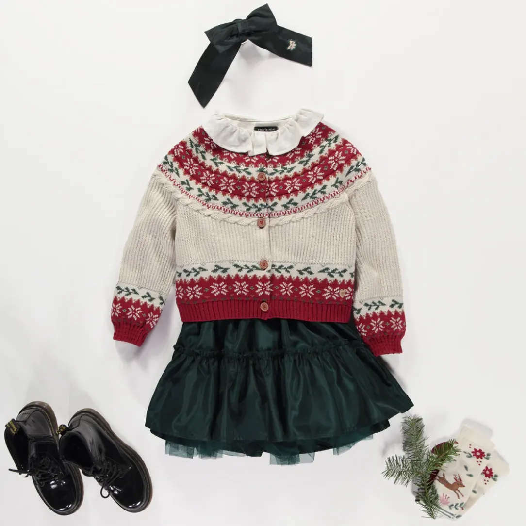 Souris Mini - Cream bodysuit with Claudine collar
