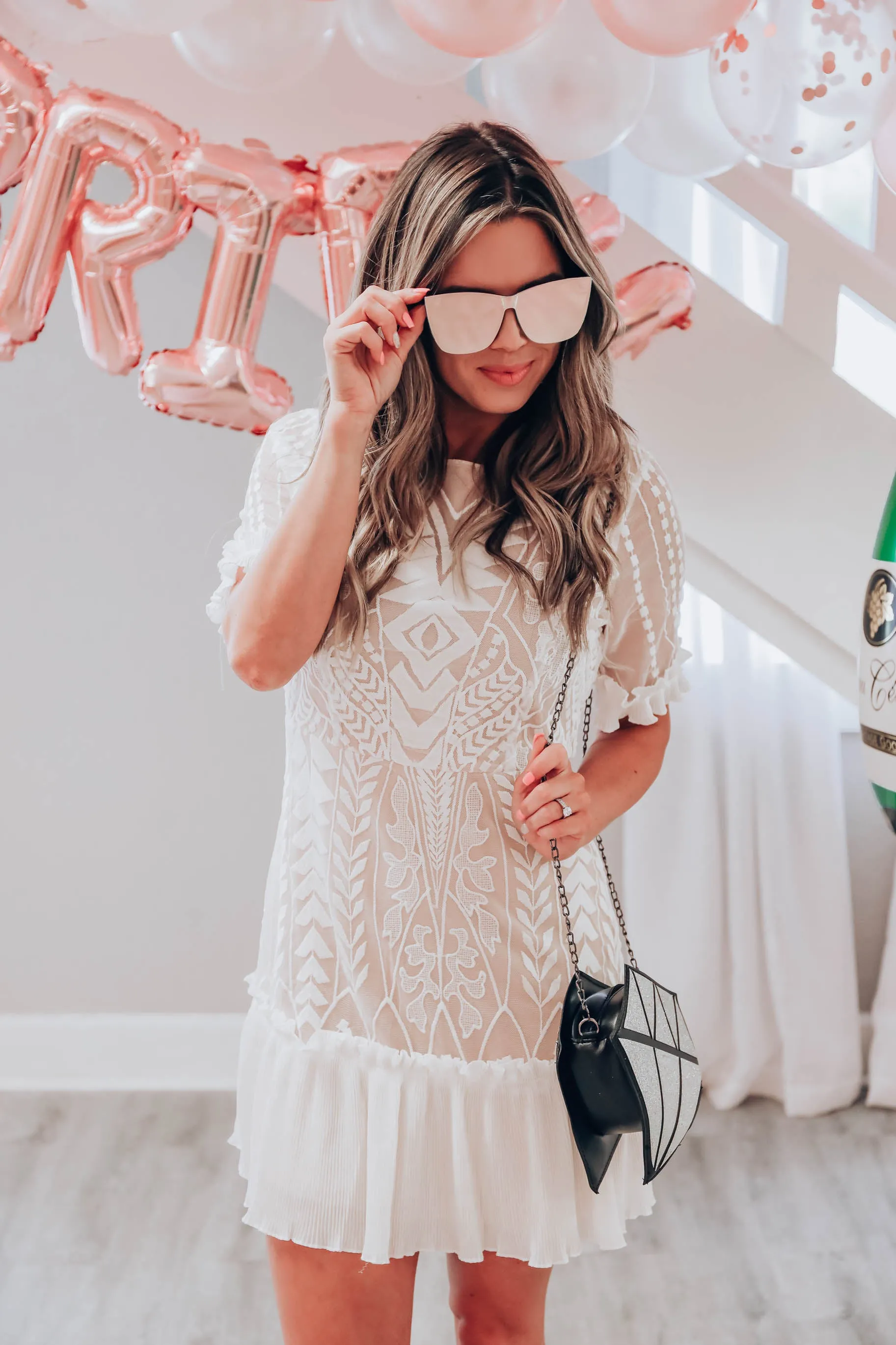 Speechless Short Sleeve Lace Dress