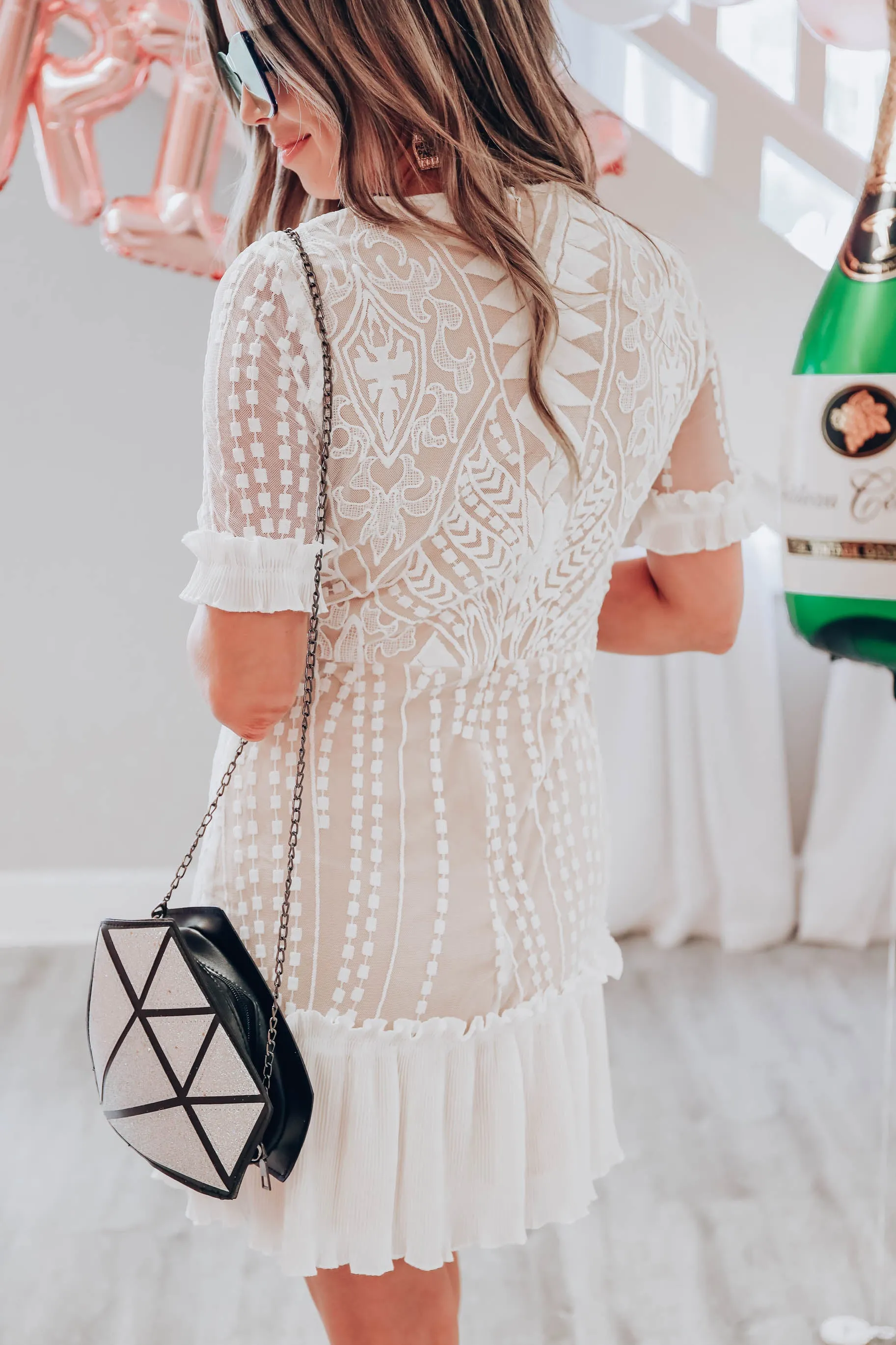 Speechless Short Sleeve Lace Dress