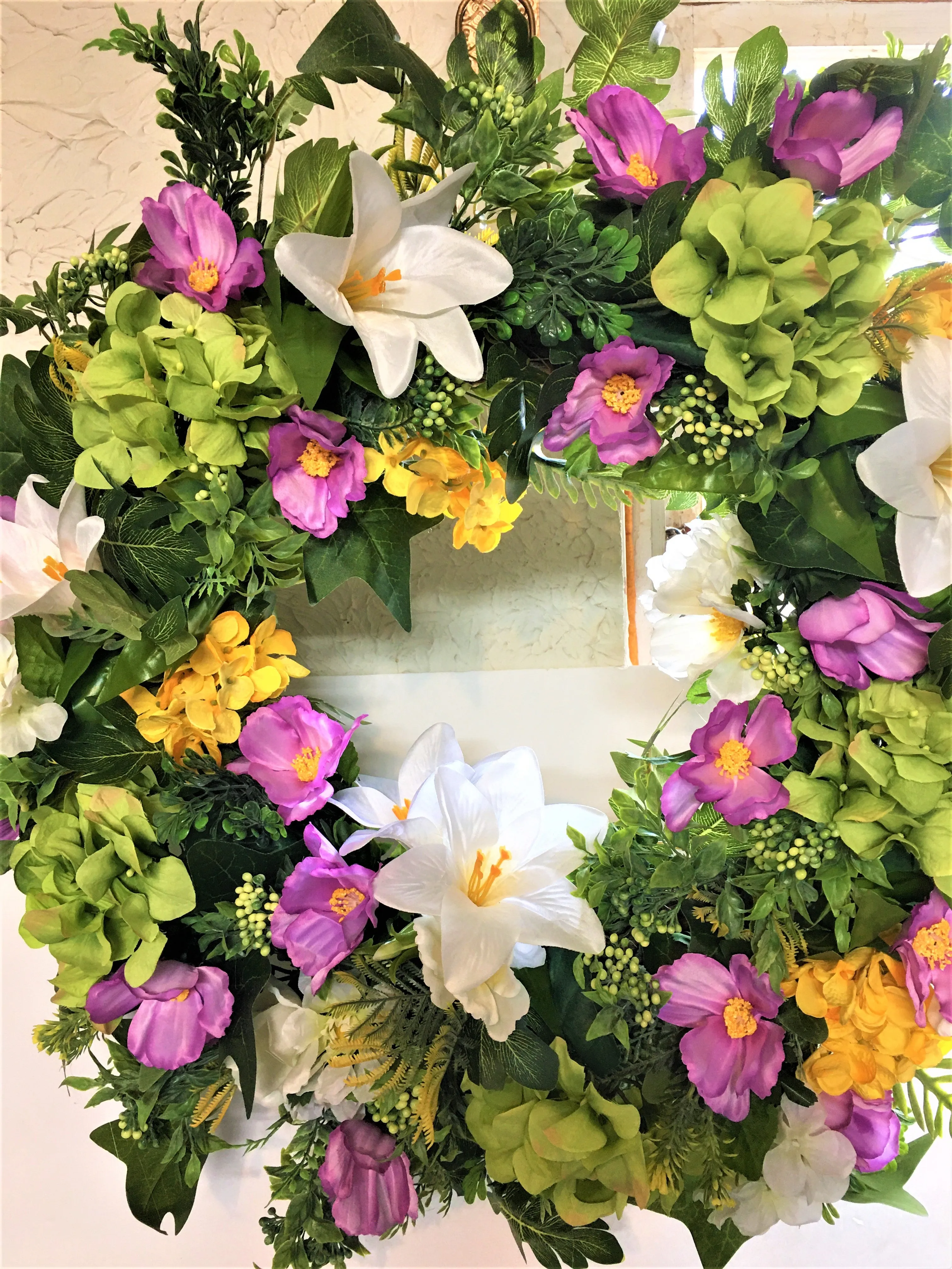 Spring, Summer,  Home Décor Easter Wreath, 30" X 6" depth