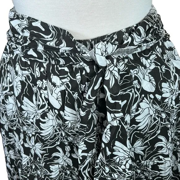 St. Roche Selma Women’s Organic Cotton Black &amp; White 3-Tier Boho Maxi Skirt S…