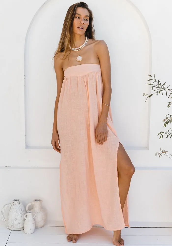 St Tropez Strapless Maxi -Grapefruit